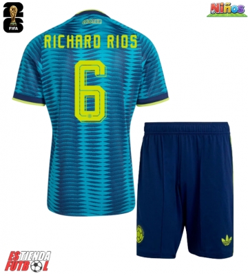 Colombia Richard Rios #6 Segunda Equipación Niños Mundial 2026 Manga Corta (+ Pantalones cortos)